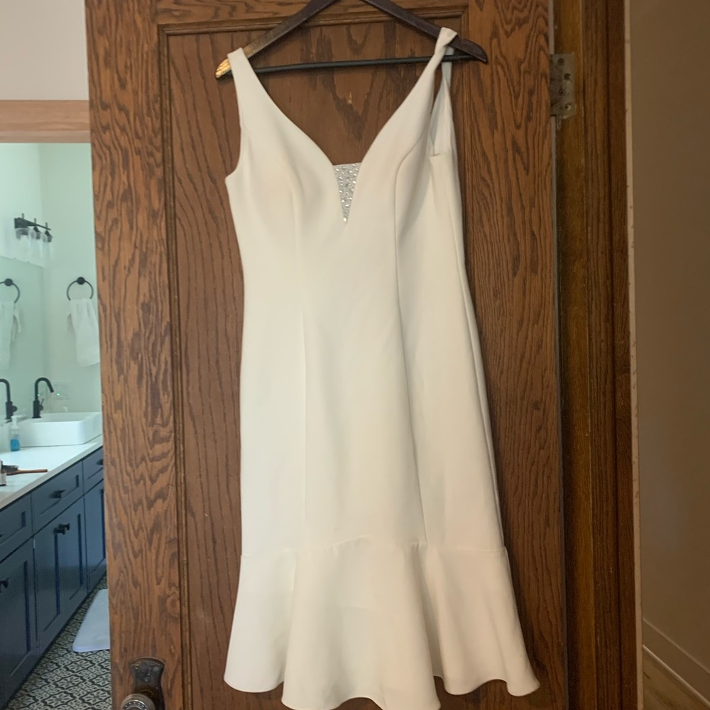 White mermaid midi dress